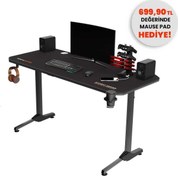 Resim Adore Gaming Expert Oyuncu ve Bilgisayar Masası-Siyah 140X75,5X66,5 cm (Gxyxd) Adore Mobilya