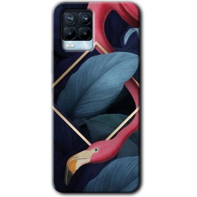 Resim Zipax Realme 8 Pro Kılıf Hd Desen Baskılı Arka Kapak - Flamingo Yaprak 