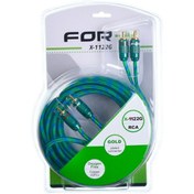 Resim For-X 2 Rca / 2 Rca Fiber Örgülü 5 Mt Amfi Sinyal Kablosu X-1122g 