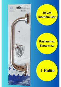 Resim 40 Cm Tutunma Barı Tutamak Wc Banyo Duş Klozet Küvet Yanı Kullanım Için . Gümüş 