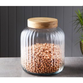 Resim Gönül Gnl 3864 Bambu Kapaklı Cam Kavanoz 3700 Cc Şeffaf 