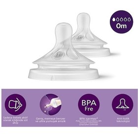 Resim Philips Avent Natural Response 2'li Biberon Emziği 1 Numara 0 Ay 