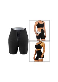 Resim Sauna-şort Model Korse Toparlayıcı Ve Sıkılaştırıcı Etkili Yüksek Bel Agraflı Sauna Termal Şort Siyah 