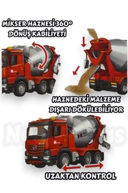 Resim YILDIRIM OYUNCAK Uzaktan Kumandalı 360° Hazneli Şarjlı Işıklı 5 Farklı Ses Efekti Full Fonksiyonlu İş Makinesi Mikser 