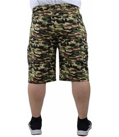 Resim Mocgrande Büyük Beden Commando Camouflage Erkek Penye Şort 23606 Bej Çok Renkli 