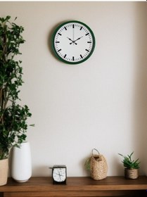 Resim 36 Cm Yeşil Sade Dekoratif Duvar Saati Çok Renkli 