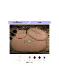 Resim Lisa Pudra 6'lı Çeyizlik Dantelli Banyo Paspası Sepet Seti Pudra 