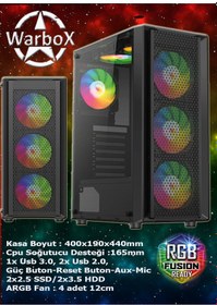 Resim Warbox Yakuza Xeon X5650 16 GB 256 GB SSD 250 GB HDD GT740 4 GB 24" W10P Masaüstü Bilgisayar 