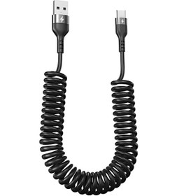 Resim Super Şarj 5a 66w Sprial Type-c Şarj Kablosu Araç Şarj Kablosu Veri Aktarım Kablosu Elastik 