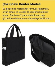 Resim Çanta Sepetim Kadın Puf Kumaş Kabartmalı Çanta - Siyah 