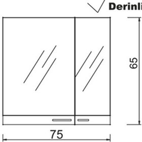 Resim Denko Terra Aynalı Banyo Dolabı Üst Modülü 75 Cm Çok Renkli 