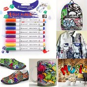 Resim 8 adet Su Geçirmez Kumaş Kalemi - DIY T-Shirt'lar, Ayakkabılar, Giysiler, Ahşap ve Taş El Sanatları için Toksik Olmayan, Kalıcı Boya - Canlı Renkler, Sanatsal Tasarımlar, El Sanatları Malzemeleri | Canlı Kumaş Kalemleri | Toksik Olmayan Kalemler 