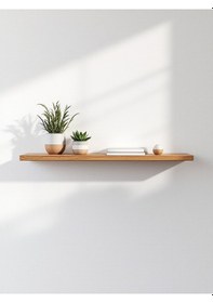 Resim 70x15 Dekoratif Duvar Rafı Ahşap 