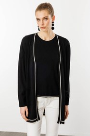 Resim Desen Kadın Sıfır Yaka Baklava Desenli Yazlık Hırka - Bej / 2XL 