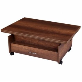 Resim Akıllı Sihirli Laptop Sehpa Yemek Masası Sehpa 2 Çekmeceli Ceviz 