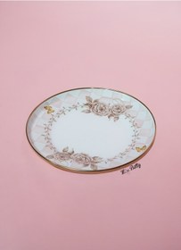 Resim Rosadora Emaye 2'li Pasta Tabağı Dekoratif Vintage Servis Tabağı Pembe 
