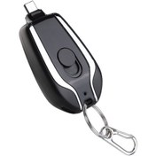 Resim Teltree Küçük Kaplıcı Anahtarlık Powerbank 1500mah - Tip-c Arayüzüyle Huawei, Ve Android İçin Ultra İnce Acil Şarj Cihazı Siyah 