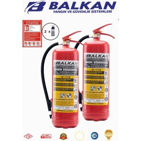 Resim BALKAN YANGIN VE GÜVENLİK SİSTEMLERİ 6 kg Ruhsata Uygun 4yıl Köpüklü Yangın Tüpü 2 Adet(Talimat-Askı) 