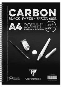 Resim Clairefontaine Carbon Siyah Çizim Defteri A4 120 G 20yp Yandan Sp 