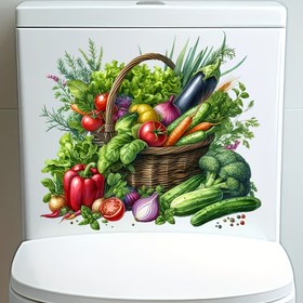 Resim 1 adet, Boya Atölyesi Malzemesi Dekoratif Stickerlar, Kullanımı Kolay, Kapı Stickerları, Buzdolabı Stickerları, Pencere Stickerları, Tuvalet Stickerları, Oda Dekorasyonu, Yeşil Sebzeler ve Meyveler Dekoratif Stickerları 