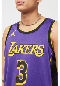 Resim Nike Dri Fit Los Angeles Lakers Statement Edition Mens Basketball Jersey Davis Erkek Basketbol Forması Mor Mor 
