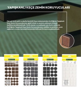 Resim PACIFIC Yapışkanlı Masa Sandalye ve Mobilya Keçesi Zemin Koruyucu Keçe (25mm x 25mm) 