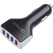 Resim güvenlisepet Araç Şarj Cihazı Oto Çakmaklık Şarj Aleti 4 Port Usb Hızlı Şarj Başlığı 7A Max Total 35w QC 