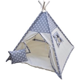 Resim Conconbebe Gri Yıldız Desenli Çocuk Oyun Çadırı Oyun Evi 