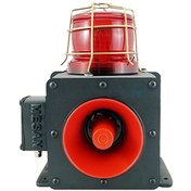 Resim Mesan Endüstriyel Işıklı Siren 43 Ses Kontaklı Alüminyum Gövde Kırmızı 12-60vac/dc Ms 1333.1.12-60vac/dc 
