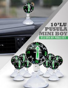 Resim C9 Araç Içi Vantuzlu 10'lu Siyah MİNİ Boy Pusula Seti 