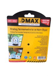 Resim DMAX ANALOG TERMOMETRE ISI VE NEM ÖLÇER (SİYAH) 