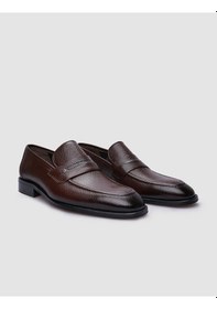 Resim Cabani Hakiki Deri Kahverengi Erkek Klasik Ayakkabı Kahve Rengi 