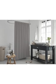 Resim Tropikhome Gri Düz Banyo Perdesi 180x200cm Duş Perdesi Modern Düz Gri Duşakabin Perdesi 