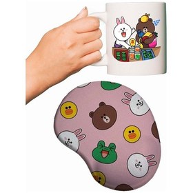 Resim Brown & Friends Baskılı Mouse Pad + Kupa Mousepad 