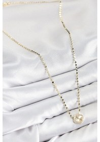 Resim Ceylan Adam Pirinç Zirkon Taşlı Yonca Model Ezme Zincir Gold Renk Kadın Kolye Çok Renkli 