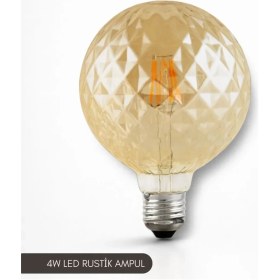 Resim Ack AB58-00420 4W Rustik LED Ampul 2200K E27 G125 