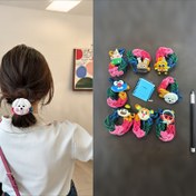 Resim 8 Adet Karikatür Karakter Saç Lastikleri - Eğlenceli Tasarımlı Yumuşak Peluş Kumaş Saç Aksesuarları (Davul Çalan Karikatür, Gözlük & Çiçekler) At Kuyrukları, Topuzlar ve Örgüler için - Günlük Saç Modelleri için Canlı Renkler, Sevimli Saç Aksesuarları, At Kuyruğu Şekillendirme, Topuz Süslemeleri, Oyuncu Tasarım, Karakter Temalı Tasarım, Örgü Süslemeleri, Kabarık Doku, Genç Saç Şekillendirmesi 