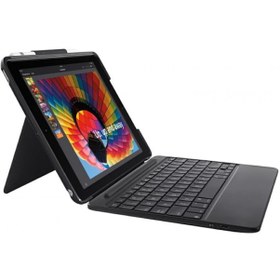 Resim Logitech Slim Combo 9.7" iPad Uyumlu 5 & 6. Nesil İçin Klavyeli Kılıf İngilizce 