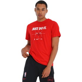 Resim Chicago Bulls NBA Erkek Kırmızı Basketbol T-Shirt FQ6270-657 