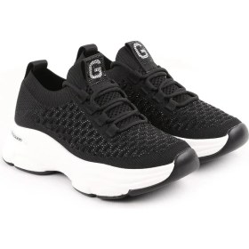 Resim Guja 25Y309-3 Kadın Taşlı Triko Streç Kalın Taban Spor Ayakkabı 