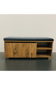 Resim OKYAY MOBİLYA 105 Cm Puflu Ayakkabılık , Oturaklı Ayakkabılık , Antre Dolabı , Vestiyer 