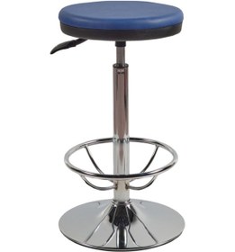 Resim Ofiscombin Ofis Büro Eczane Laboratuvar Flanş Ayaklı Amortisörlü Çemberli Tabure Parlement Mavi Deri 00047499726 