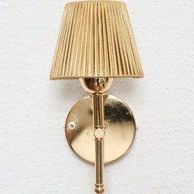 Resim Parlak Gold Deri Alt Parlak Gold Metal Duvar Aydınlatması Ledli Aplik Parlak Gold 