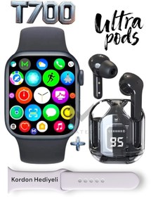 Resim MATEO Akıllı saat Bluetooh Arama Bildirim ve Dokunmatik Bluetooth Kulaklık Ultra Pods max 
