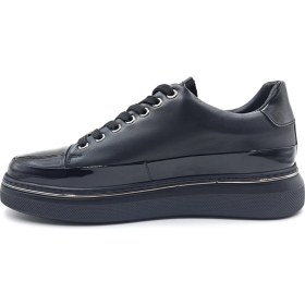 Resim Marcomen M23064 Hakiki Deri Erkek Siyah Şık Sneaker Ayakkabı 