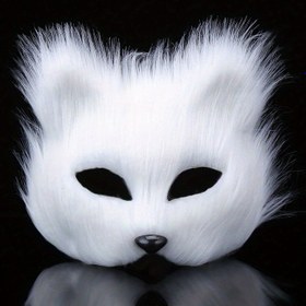 Resim 1 Adet Yetişkinler İçin Suni Kürk Tilki Yarım Yüz Maskesi, Pop-Kültürden İlham Alan Maskeli Balo Aksesuarı, 15 Yaş Üzeri Partiler ve Cosplay İçin Plastik El Yapımı Hayvan Maskesi - Unisex 