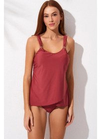Resim Pierre Cardin Yuvarlak Yaka Tankini Takım Yeni Sezon 2025 Kahverengi 