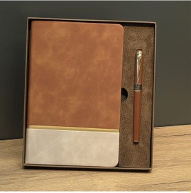 Resim Periboia Taba Rengi Gold Detaylı Termo Deri Defter Ve Metal Rolle Çok Renkli 