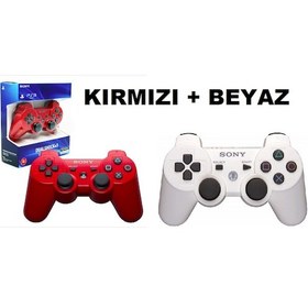 Resim Sony PS3 Dualshock 3 Kırmızı Beyaz PS3 Kol 