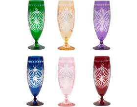 Resim Çırpan Ev 6 Renk Kristal Ayaklı 6'Lı Uzun Kadeh 